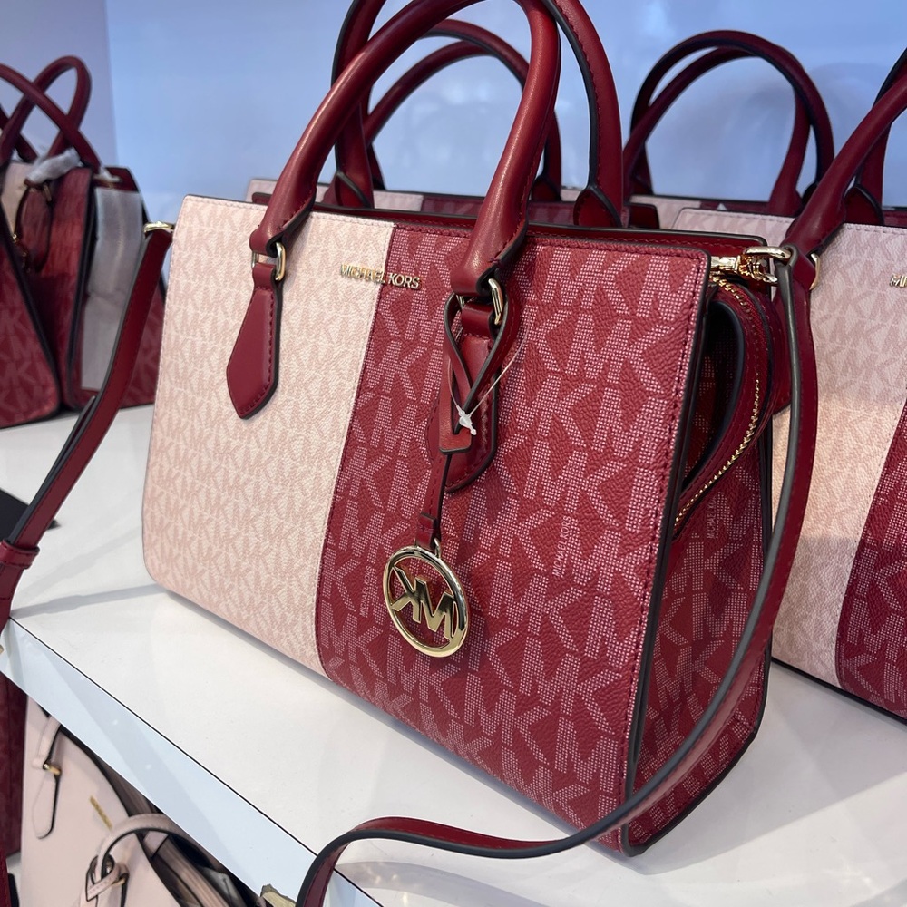 MICHAEL KORS Sheila Medium Two-Tone Metallic Signature Logo Satchel
Cherry Multi - Picture 14 of 16